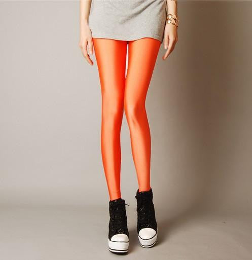 Women Slim spandex Leggings Solid Candy Color Neon Leggings Adventure Time Skinny High Elastic female Pants & soft legins