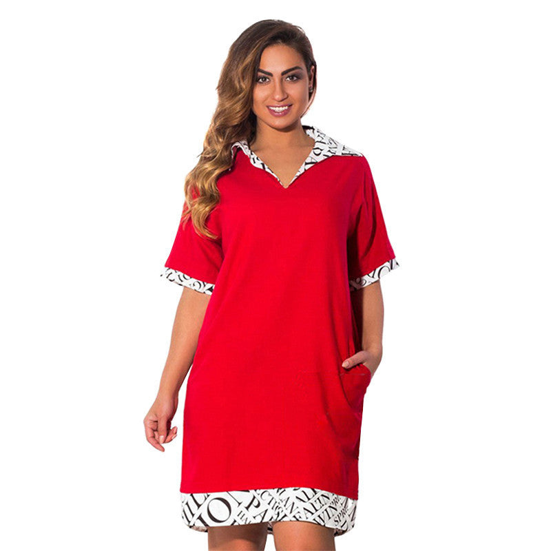 Plus Size L-6XL Turn down Collar Dress Plus Size Women's Clothing Dresses 5774 Y8664