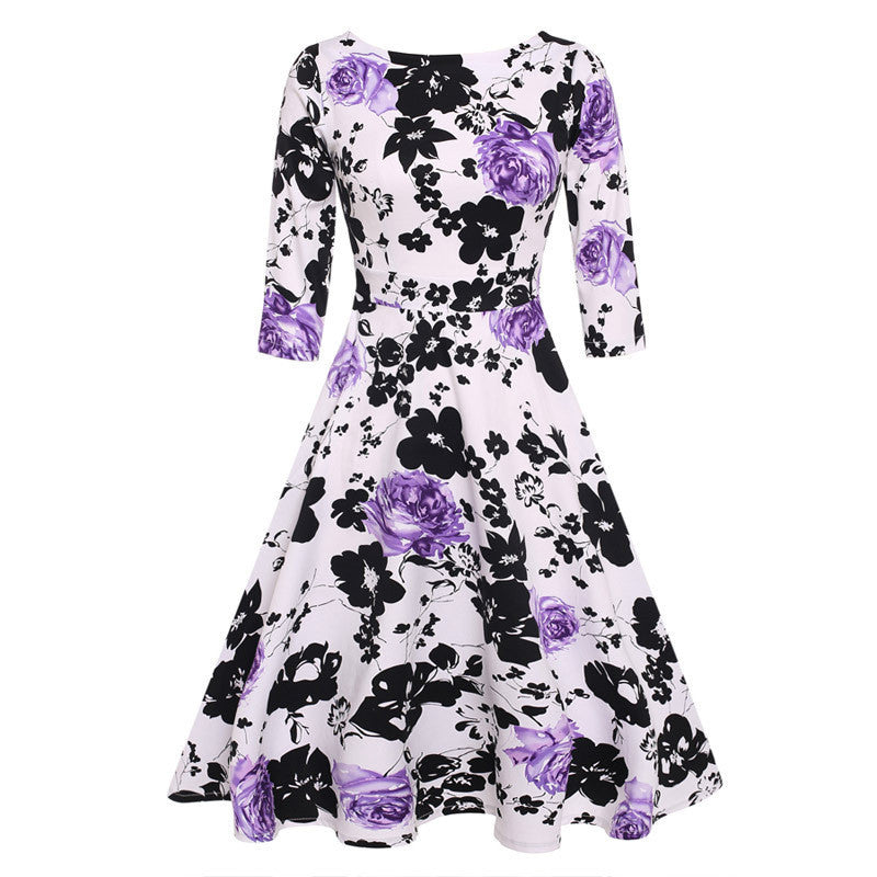 ACEVOG Brand 1950s Dress Autumn Spring 3/4 Sleeve Women Fashion Elegan ACEVOG Brand 1950s Dress Autumn Spring 3/4 Sleeve Women Fashion Elegan