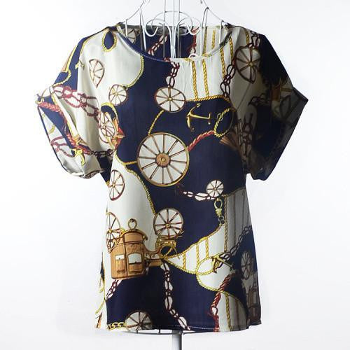 Women Colorful Birds Printed Plus Size Blouse Women Clothes