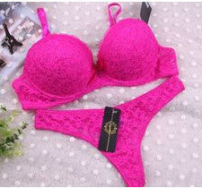 Online discount shop Australia - Brand Sexy Full Lace Floral Princess Underwear Bra Sets VS Push Up Bra and Thong Set For Secret Women