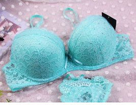 Online discount shop Australia - Brand Sexy Full Lace Floral Princess Underwear Bra Sets VS Push Up Bra and Thong Set For Secret Women