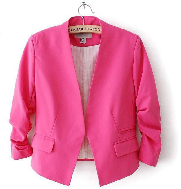 Online discount shop Australia - New  short jackets Candy Color Women outwear Slim Short Design Suit Coat S/M/L/XL LD0606