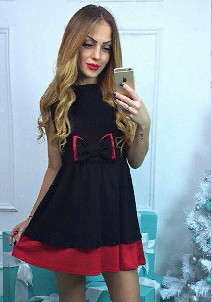 Online discount shop Australia - Casual Women Bow Patchwork Dress O-neck Sleeveless A Line Girl Party Elegant Robe Femme Mini dresses