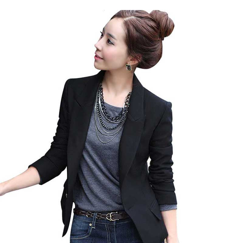 Online discount shop Australia - Fashion Women's One Button Slim Casual Business Suit Jacket Outwear Black Jackets