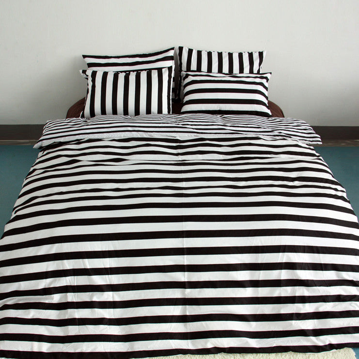 Online discount shop Australia - Black And White Printing Activity Bedding sets Super King Queen,Star Duvet Quilt cover set,Bedroom Bedding,Home Textiles#ZY15