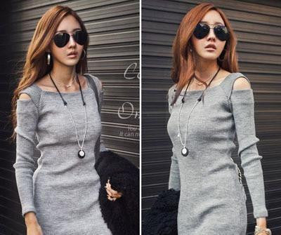 Dress Women's Off Shoulder Long Sleeve Knitted Casual Bodycon Pencil Party Dresses Mini Vestidos CL1114