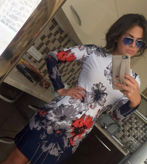 Style Bodycon Dresses Vintage Ladies Fitness Floral Print Long Sleeve O Neck Dress Party Vestidoes