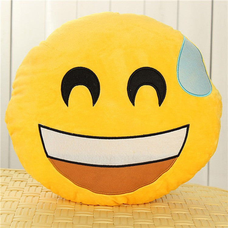 Pillow Funny Cute Smile Emoticon Pretty Round Cushion Pillow Stuffed Plush Toy Homemege