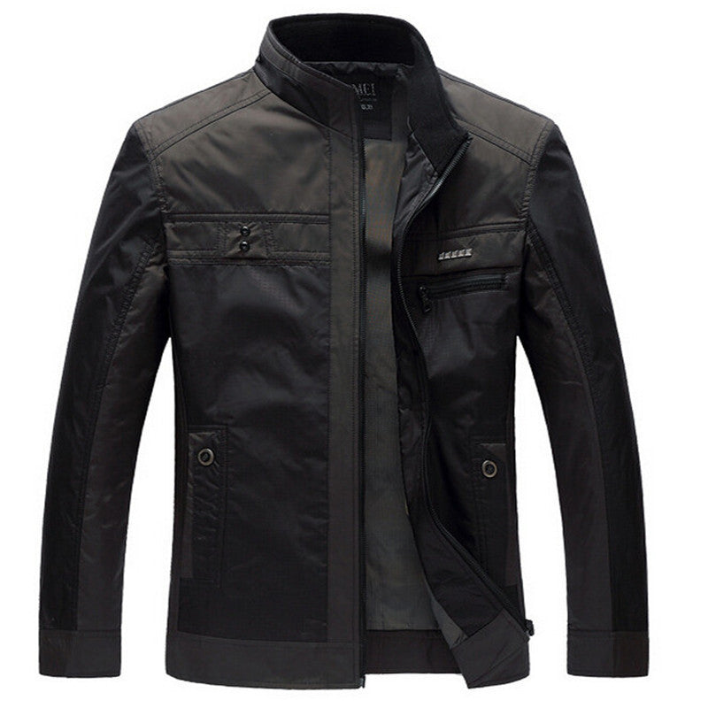 Online discount shop Australia - Men Jackets New Leisure Men's Jacket Thin Business Men Coat 4XL Zipper Black male Casual style Stand Collar jacket