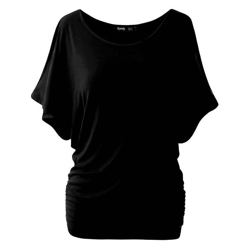 Online discount shop Australia - American Apparel Casual Women Loose Bat Sleeve Short Black/White T-shirt Casual Slim Tops Plus Size