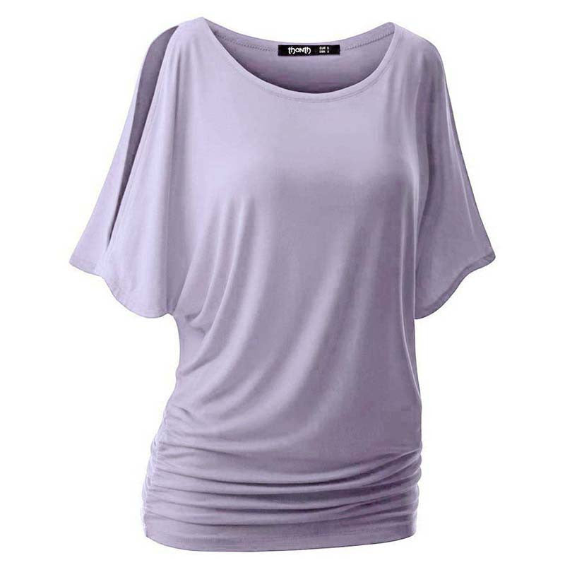 Online discount shop Australia - American Apparel Casual Women Loose Bat Sleeve Short Black/White T-shirt Casual Slim Tops Plus Size