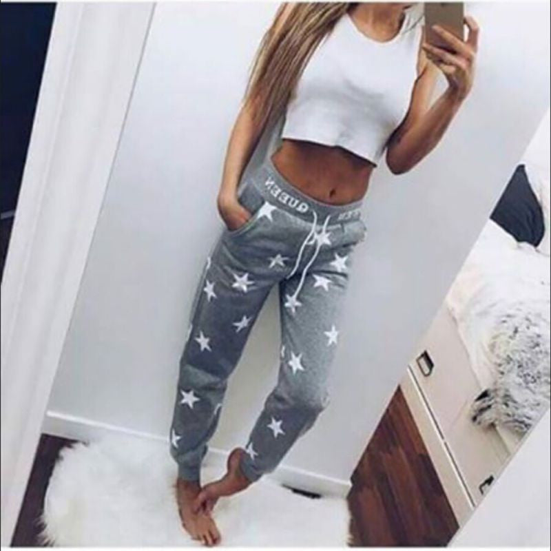Online discount shop Australia - Loose Pants Women Star Printed Fashion Tee Casual Pants High Quality Long