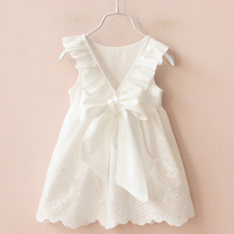 Online discount shop Australia - Girl Dresses Solid White Girls Dresses  Style Children's Clothing Dresses For Girl Vestido Infant Girl Clothes