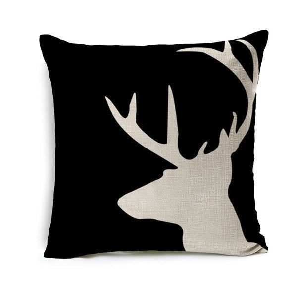 Online discount shop Australia - Deer Animal Cushion Geometric Cotton Linen Pillow Cotton Linen