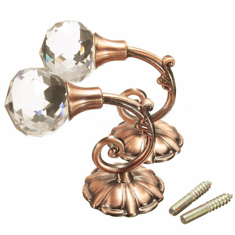 Online discount shop Australia - New 2pcs Large Metal Crystal Ball Curtain Hooks Tassel Wall Tie Back Hanger Holder Curtain Hanging Tools