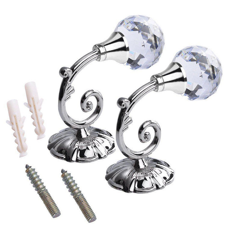 Online discount shop Australia - New 2pcs Large Metal Crystal Ball Curtain Hooks Tassel Wall Tie Back Hanger Holder Curtain Hanging Tools