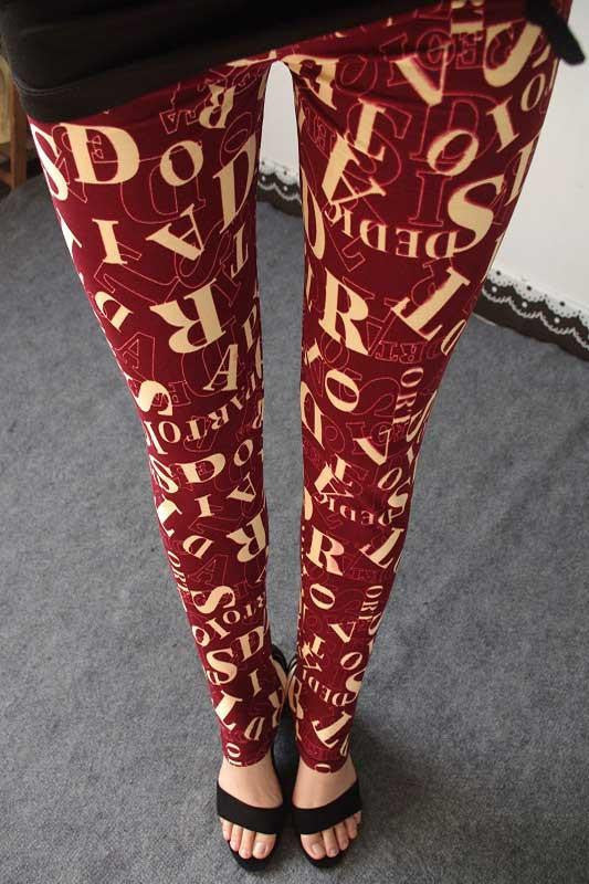 Womens Thin Stretch leggings Colored Stars Graffiti Slim Skinny Leggings Pants Female