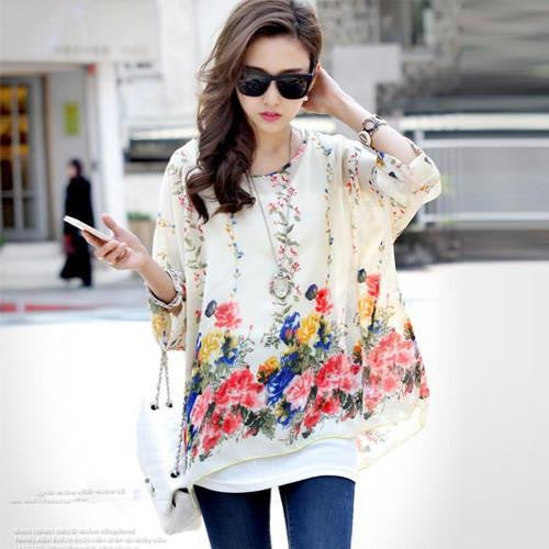 Women Blouses Plus Size Women Clothing Blouse Shirt Woman Vintage Chiffon Shirts Tops