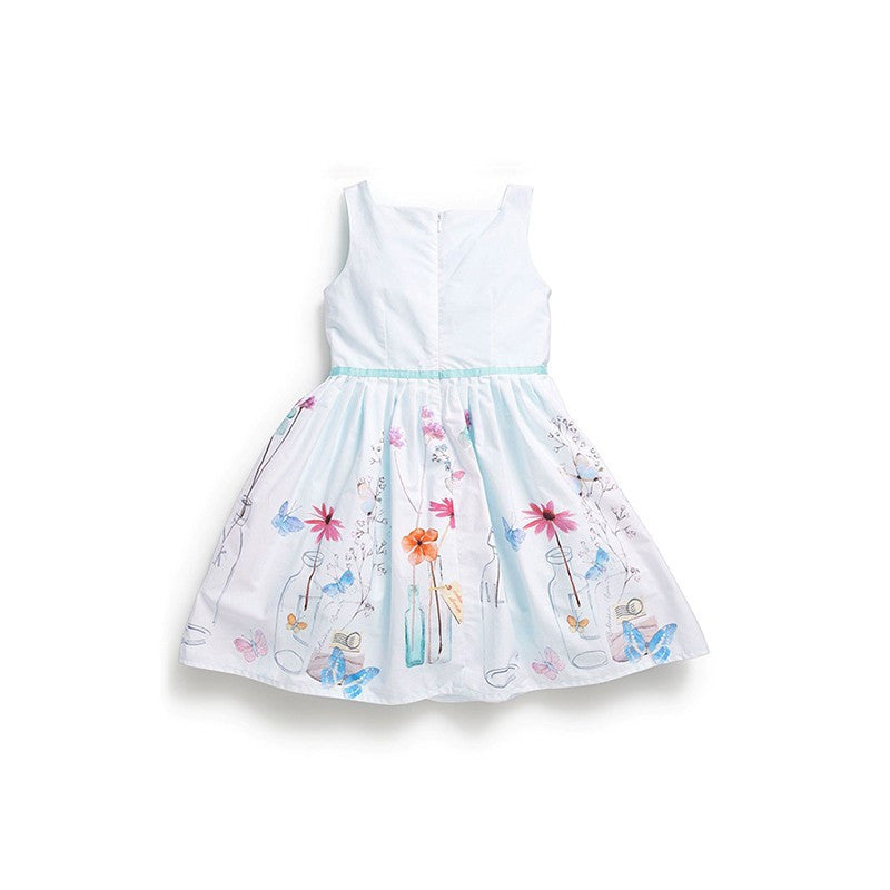 Online discount shop Australia - hot girls dress children's clothing white strap dress Students wear fashion pleated dress silk Leisure dress