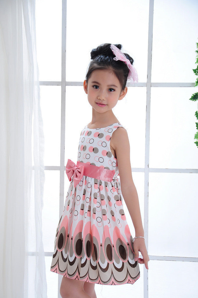 Online discount shop Australia - hot girls dress children's clothing white strap dress Students wear fashion pleated dress silk Leisure dress