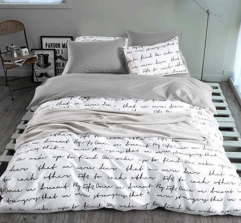 Online discount shop Australia - letter Printing Duvet Cover Sets Activity Bedding sets Super King 13 Size,Quilt cover set,Bedroom Bedding,Home Textiles#ZY38