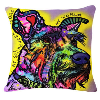 Online discount shop Australia - Animal Series Cartoon Style Throwpillow Decor Cushion Linen Cotton Colorful Dog Printed Pattern Throw Pillow Cushion Home Decor