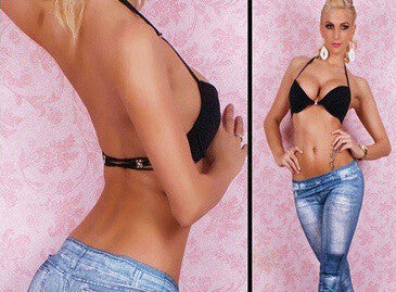 women fake jeans Fashions Women's Jeans Look leggings Seamless tattoo Jeggings printed pants