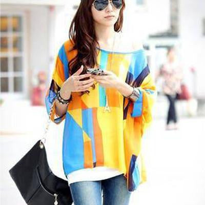 Women Chiffon Blouse Shirt European Style Casual Blouses For Big Women