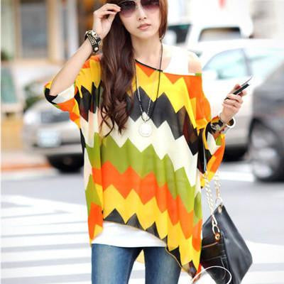 Women Chiffon Blouse Shirt European Style Casual Blouses For Big Women