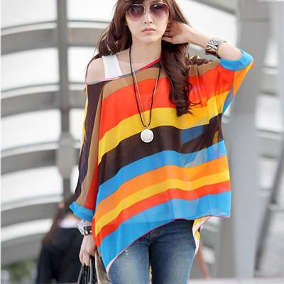 Women Chiffon Blouse Shirt European Style Casual Blouses For Big Women