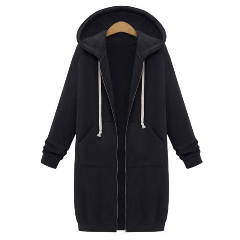 Online discount shop Australia - Coats Jacket Women Long Hooded Sweatshirts Coat Casual Zipper Outerwear Hoodies Plus Size