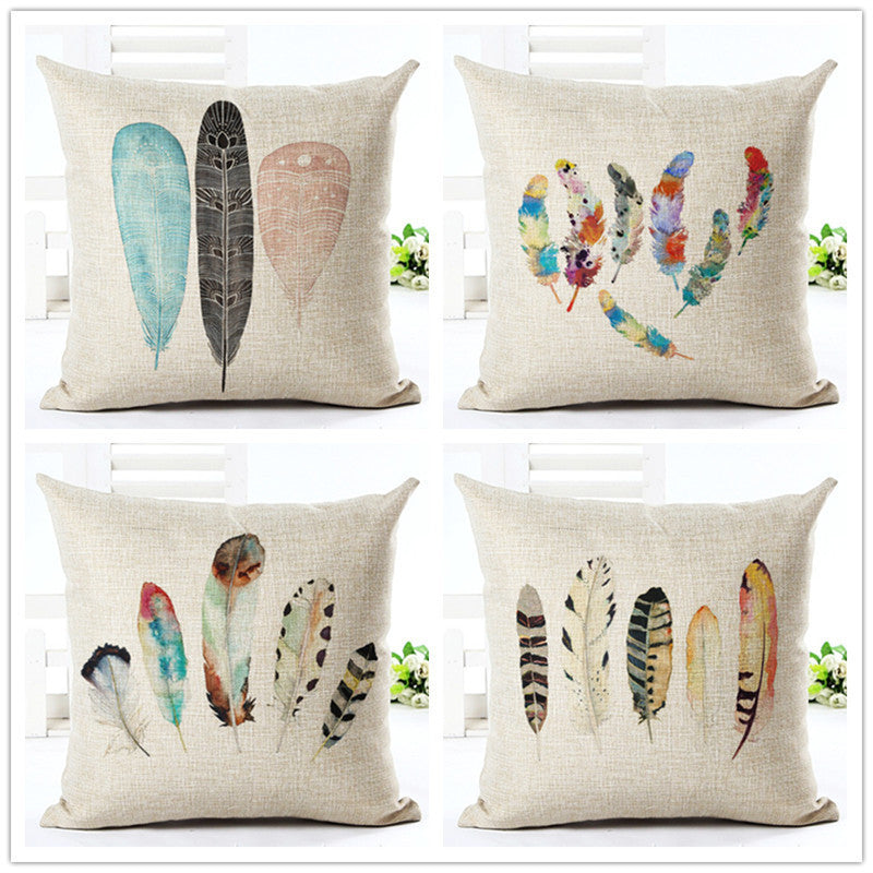 Online discount shop Australia - Feather Style 45*45cm Square Home Decorative Pillow Music Note Printed Throw Pillows Car Home Decor Cushion