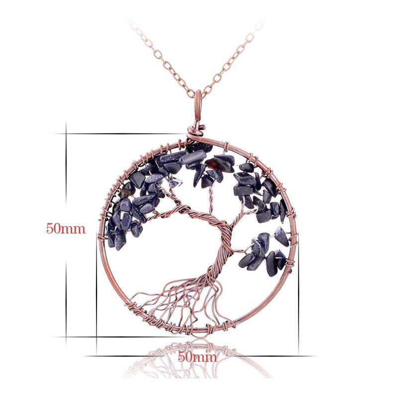 Tree of Life Necklace 7 Chakra Stone Beads Natural Citrine Amethyst Amethyst Necklace Leather Chains Women Christmas Gifts