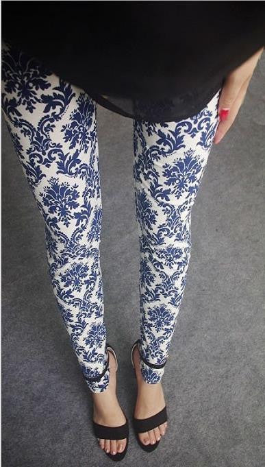 Online discount shop Australia - Female Leggings leggins Spring Autumn Graffiti Flowers Soft Graffiti Printed Women Mid Waist Slim Sportswear Pant K092