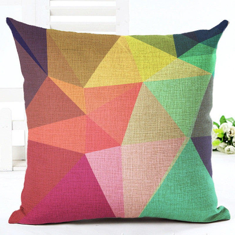 Online discount shop Australia - European Cushion Home Sofa Car Throw Pillows Geometric Style Plaid Printed Signature Cotton Cushion Cushion