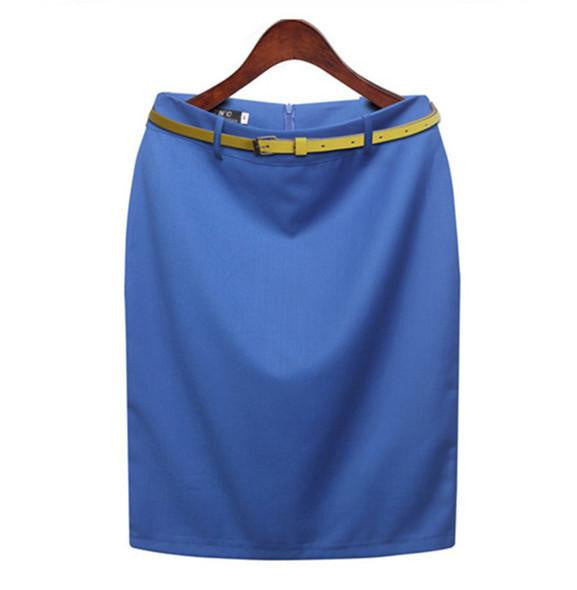 Wool Pencil Skirt Women's Formal OL Wear to work Medium-long High Waist Skirt with Belt SKT365
