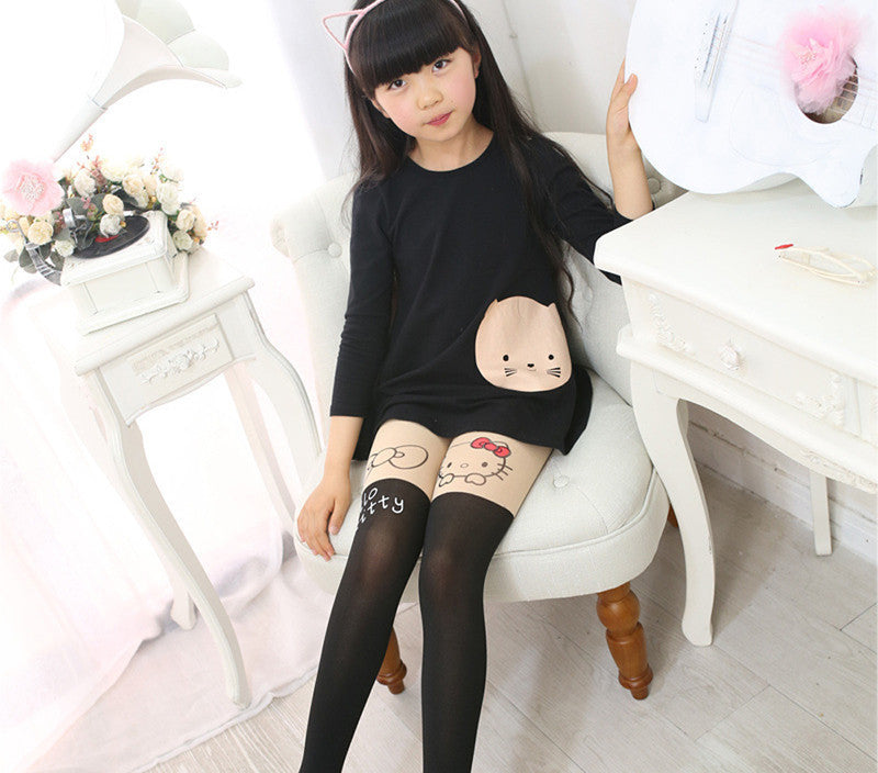 Online discount shop Australia - Girl's Kids Splice Thick Baby Devil Cat Elastic Waist Tight Cotton Velvet Stocking Knitted Stitching Pantyhose T0192