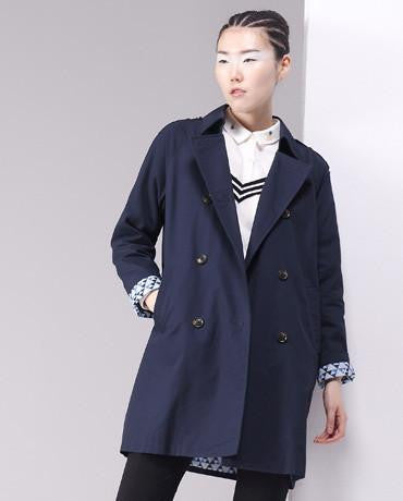 Online discount shop Australia - New Arrival Trench Coat Women Double-Breasted Turn-Down Collar Medium Style Long Cotton Outwears