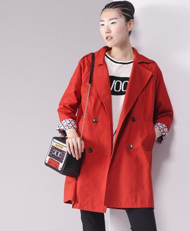 Online discount shop Australia - New Arrival Trench Coat Women Double-Breasted Turn-Down Collar Medium Style Long Cotton Outwears