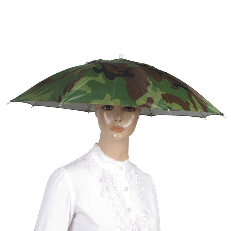 Outdoor Fishing Cap Sport Umbrella Hat Hiking Beach Camping Headwear Cap Head Hats Camouflage Foldable Sunscreen Umbrellas