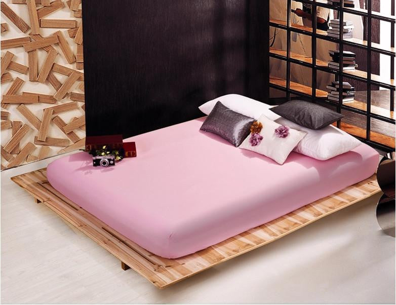 solid color sheets fitted bed sheet elastic mattress cover bed linen bedspread polyester cotton single twin full queen