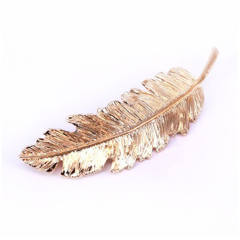 Online discount shop Australia - Metal Leaf Hair Clip Girls Vintage Gold Hairpin Princess Women Hair Accessories  para el