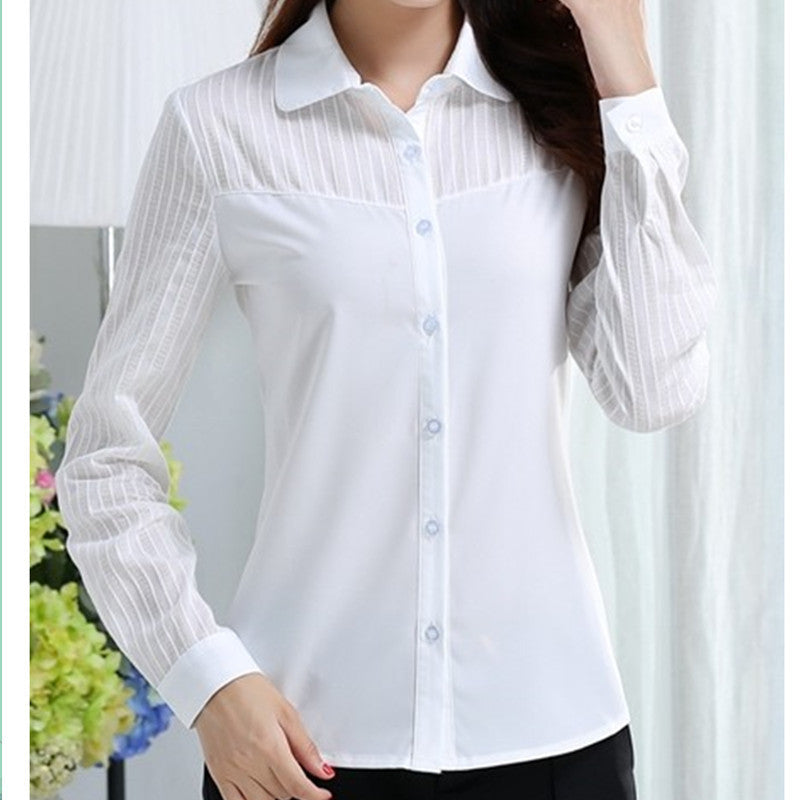 Online discount shop Australia - Chiffon Blouse Shirts Women Tops Plus Size Women Clothing White Lace Blouses