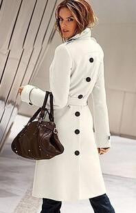 women Woolen cloth coat long sleeve pure color Open fork coat High Women's clothing coat