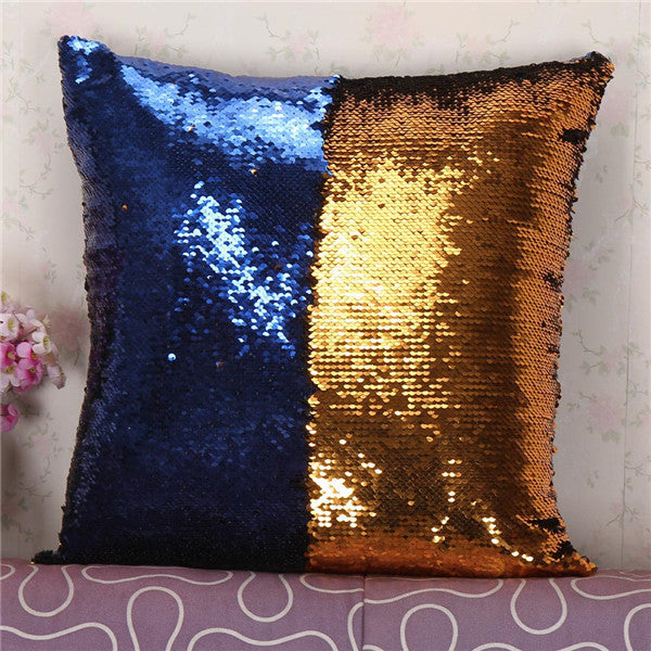 Online discount shop Australia - Fashion DIY Two Tone Glitter Sequins Hi Throw Pillow Decorative Cushion Case Car Covers Coussin Decor