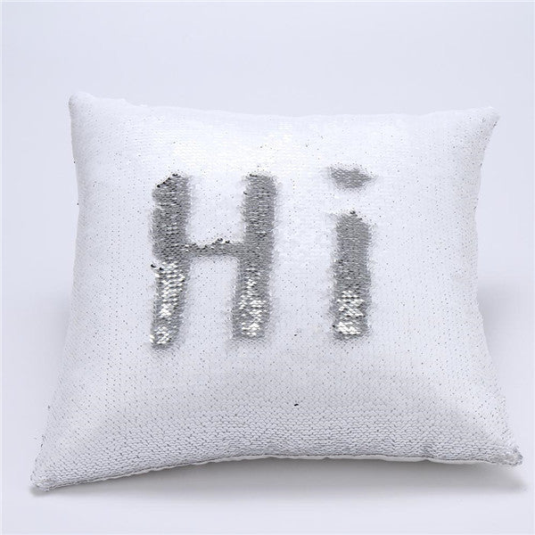 Online discount shop Australia - Fashion DIY Two Tone Glitter Sequins Hi Throw Pillow Decorative Cushion Case Car Covers Coussin Decor