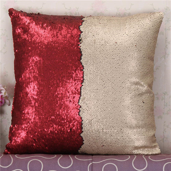 Online discount shop Australia - Fashion DIY Two Tone Glitter Sequins Hi Throw Pillow Decorative Cushion Case Car Covers Coussin Decor