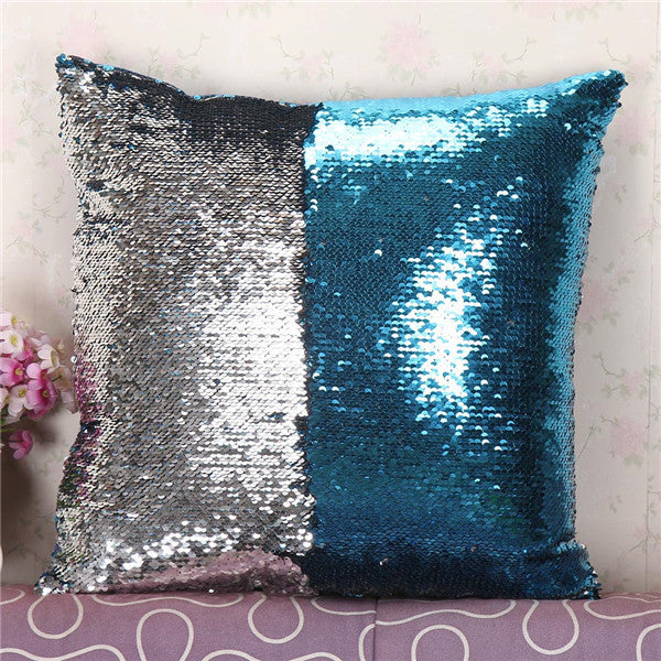 Online discount shop Australia - Fashion DIY Two Tone Glitter Sequins Hi Throw Pillow Decorative Cushion Case Car Covers Coussin Decor