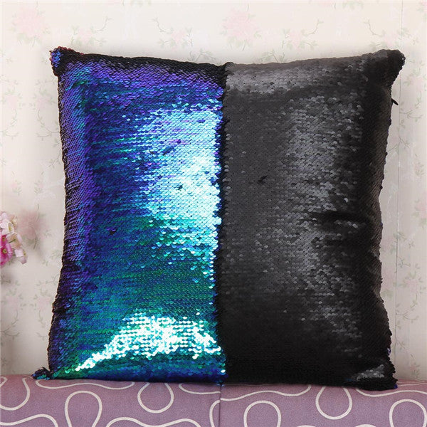 Online discount shop Australia - Fashion DIY Two Tone Glitter Sequins Hi Throw Pillow Decorative Cushion Case Car Covers Coussin Decor